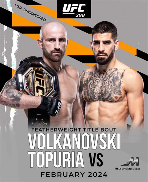 ufc 298|UFC 298: Volkanovski vs Topuria .